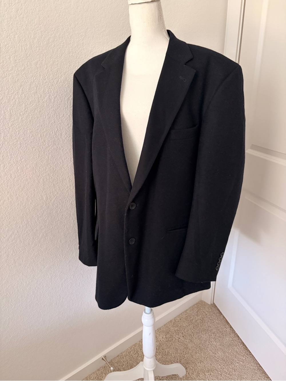 Oscar De La Renta Menβs Wool and Cashmere Blazer Navy Blue sz 48 Regular